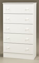 193 5 Drawer White Chest