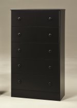 195 5 Drawer Black Chest