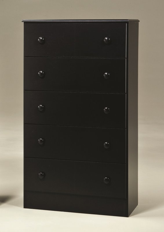 195 5 Drawer Black Chest