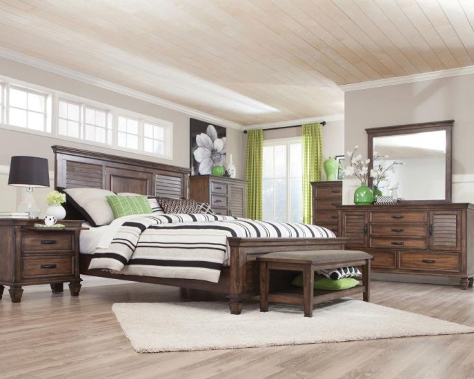 Modal Additional Images for Franco Wood Queen Panel Bed Burnished Oak