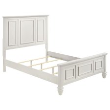 Sandy Beach Wood Eastern King Panel Bed Cream White (image for) Sandy Beach Wood Eastern King Panel Bed Cream White