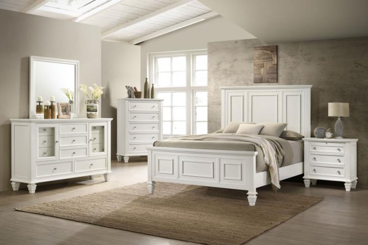 Modal Additional Images for Sandy Beach Wood Queen Panel Bed Cream White