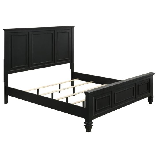 (image for) Sandy Beach Wood Eastern King Panel Bed Black
