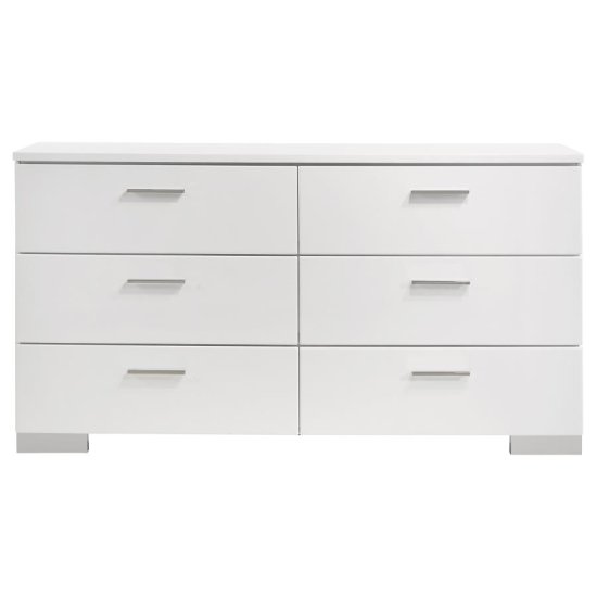 Felicity 4-piece Queen Bedroom Set White High Gloss