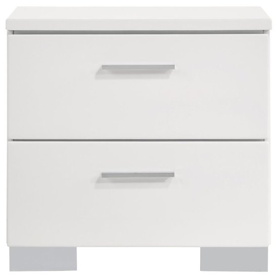 Felicity 4-piece Eastern King Bedroom Set White High Gloss