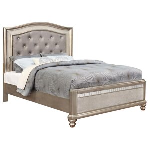 (image for) Bling Game Wood Eastern King Panel Bed Metallic Platinum