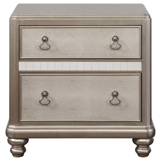 Bling Game 4-piece California King Bedroom Set Platinum