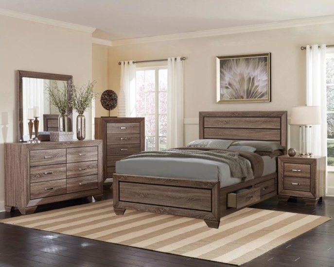 Modal Additional Images for Kauffman Wood Eastern King Storage Panel Bed Washed Taupe