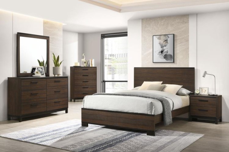 Modal Additional Images for Edmonton Wood Eastern King Panel Bed Rustic Tobacco