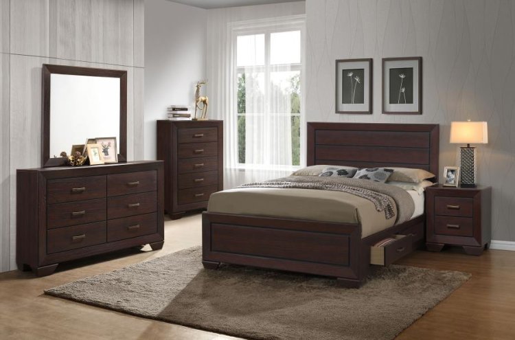 Modal Additional Images for Kauffman Wood Eastern King Storage Panel Bed Dark Cocoa