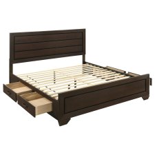 (image for) Kauffman Wood Eastern King Storage Panel Bed Dark Cocoa