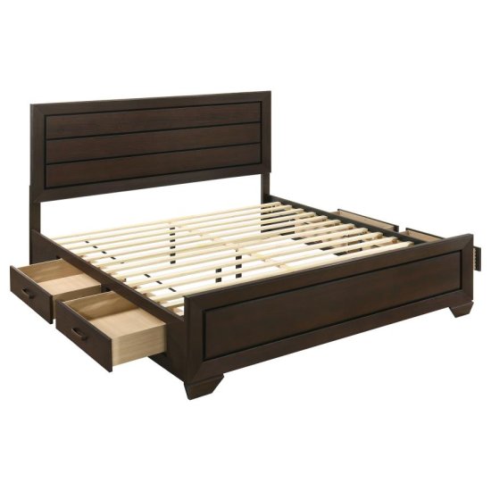 (image for) Kauffman Wood Eastern King Storage Panel Bed Dark Cocoa