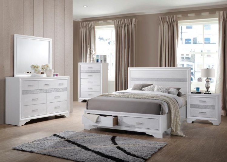 Modal Additional Images for Miranda 51-inch Wood Queen Storage Panel Bed White