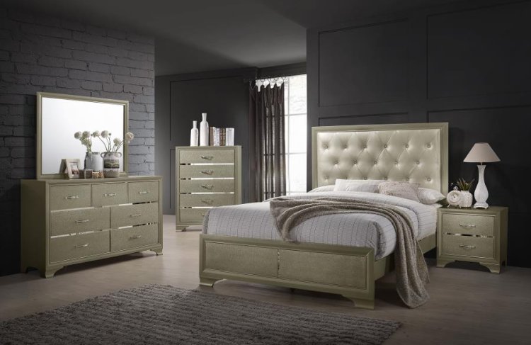 Modal Additional Images for Beaumont Wood Eastern King Panel Bed Champagne