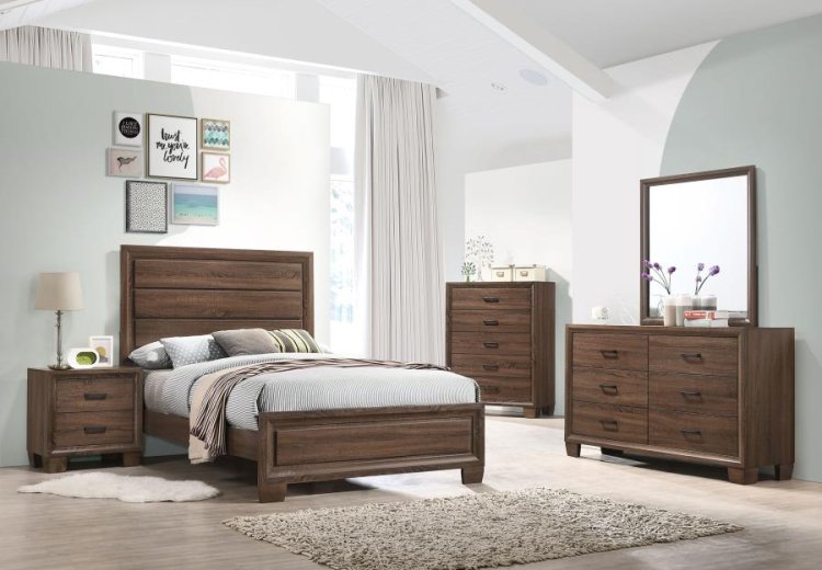 Modal Additional Images for Brandon Wood Full Panel Bed Warm Brown