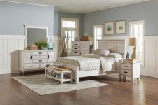 (image for) Franco 4-piece Eastern King Bedroom Set Distressed White