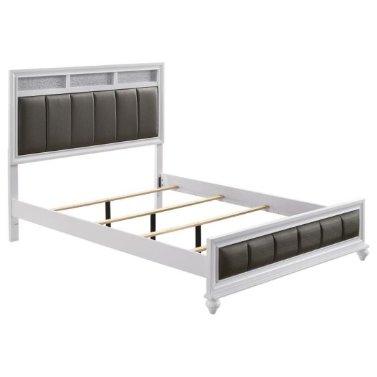 (image for) Barzini Wood Eastern King Panel Bed White