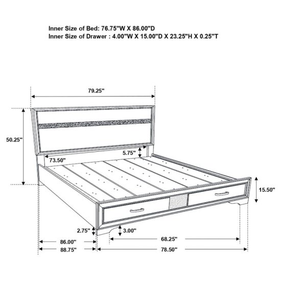 Miranda 4-piece California King Bedroom Set Black