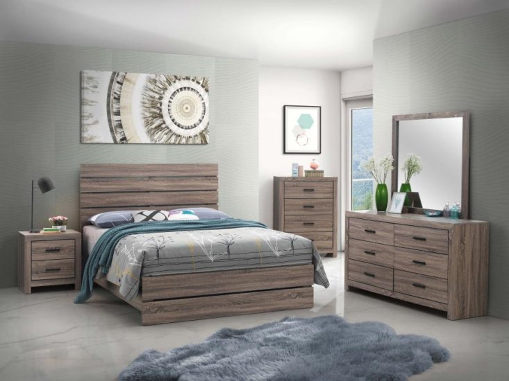 Modal Additional Images for Brantford Wood Queen Panel Bed Barrel Oak