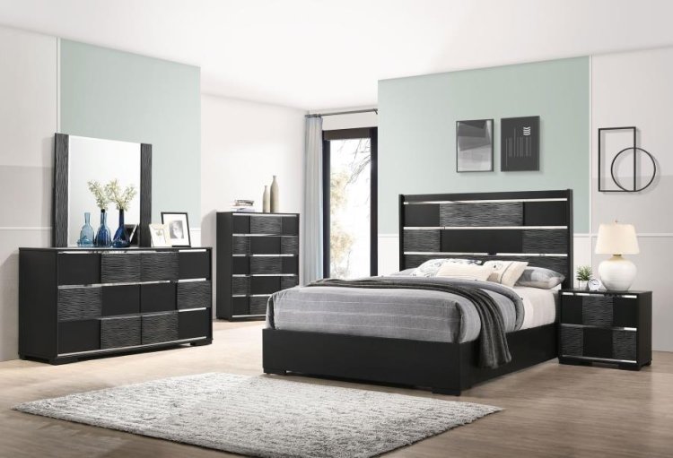 Modal Additional Images for Blacktoft Wood Queen Panel Bed Black