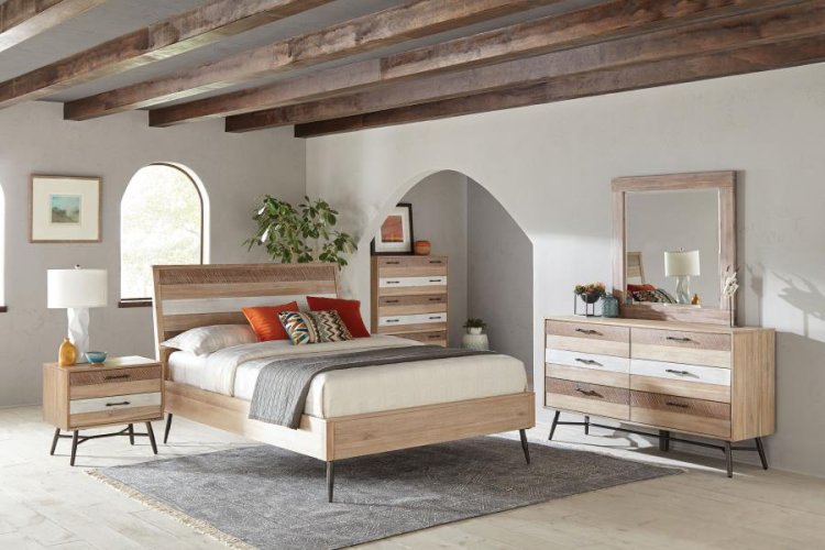 Modal Additional Images for Marlow Wood Queen Panel Bed Rough Sawn Multi