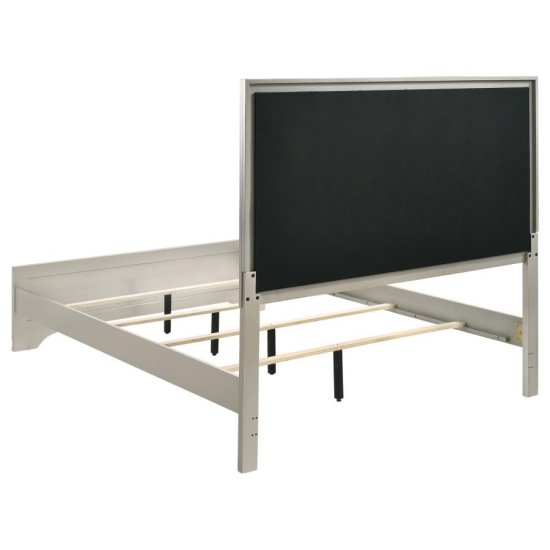 Salford Wood Eastern King Panel Bed Metallic Sterling 