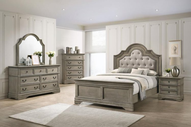 Modal Additional Images for Manchester Wood Queen Panel Bed Wheat Brown