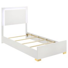 (image for) Marceline Wood Twin LED Panel Bed White