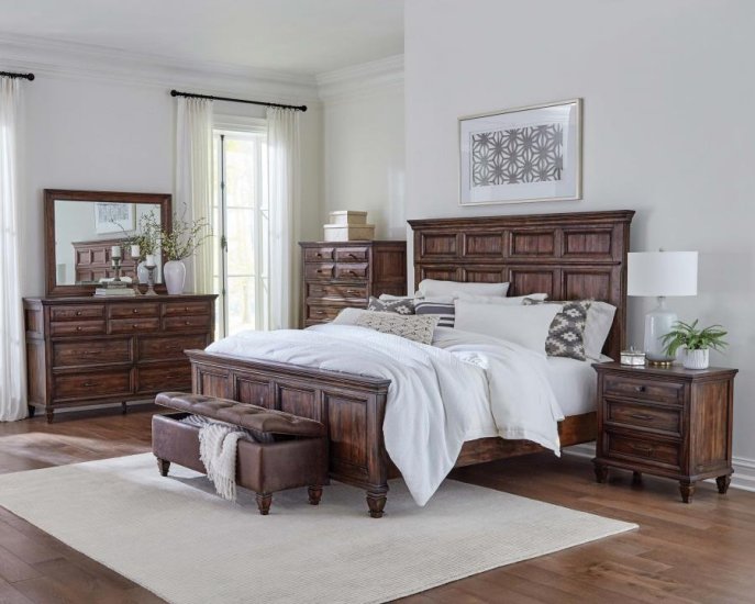 Modal Additional Images for Avenue Wood Queen Panel Bed Weathered Burnished Brown