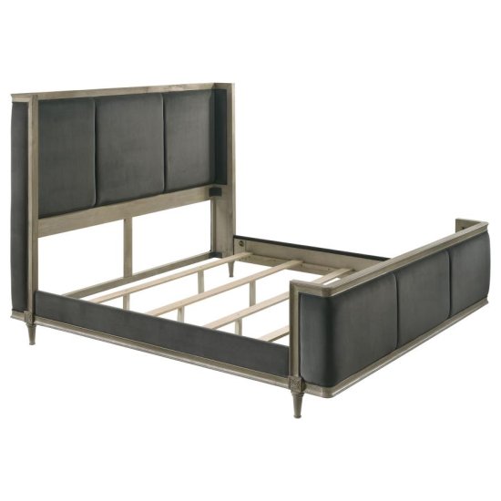 (image for) Alderwood Upholstered Eastern King Wingback Bed French Grey