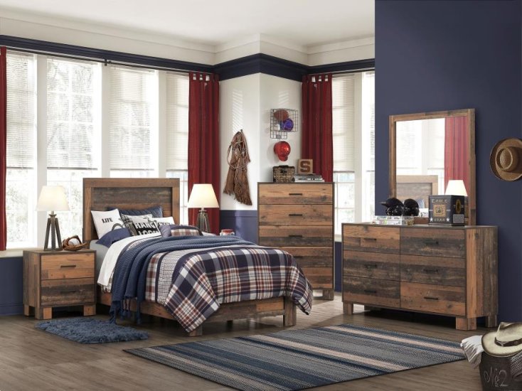 Modal Additional Images for Sidney Wood Twin Panel Bed Rustic Pine