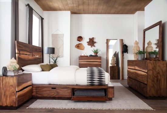 (image for) Winslow 4-piece Eastern King Bedroom Set Smokey Walnut