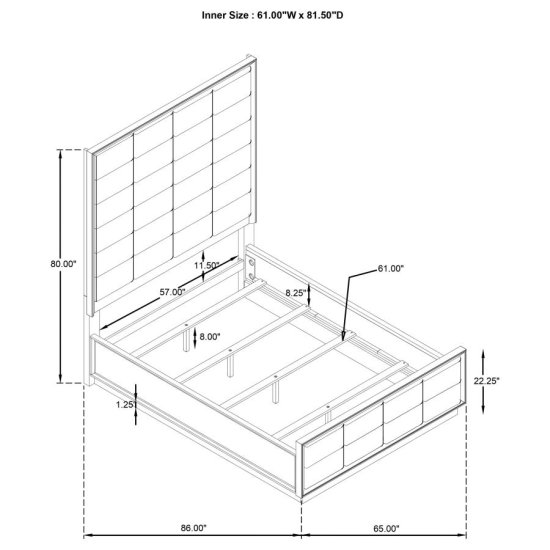 Durango 77-inch Queen Panel Bed Washed Oak