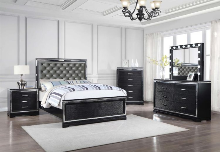 Modal Additional Images for Cappola Wood Eastern King Panel Bed Black