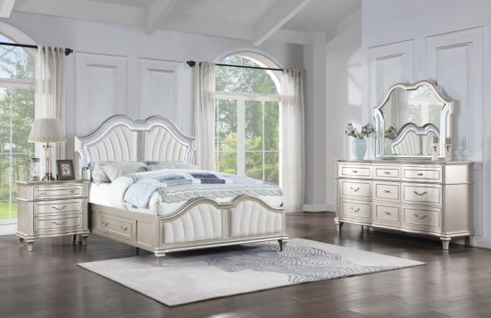 (image for) Evangeline 4-piece California King Bedroom Set Silver Oak
