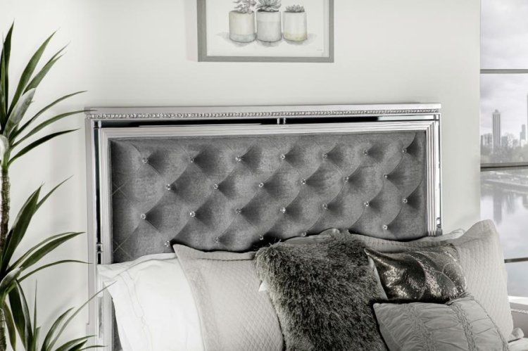 Eleanor Wood Eastern King Panel Bed Metallic Mercury
