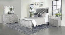 (image for) Eleanor 4-piece California King Bedroom Set Metallic Mercury
