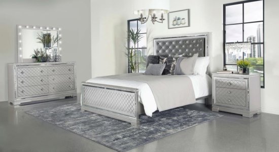 (image for) Eleanor 4-piece Queen Bedroom Set Metallic Mercury