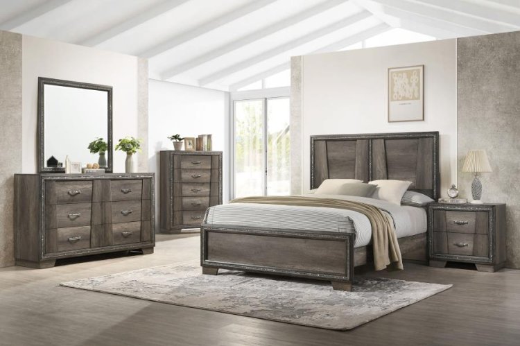 Modal Additional Images for Janine Wood Queen Panel Bed Grey