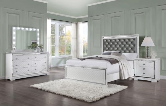 (image for) Eleanor 4-piece Queen Bedroom Set White
