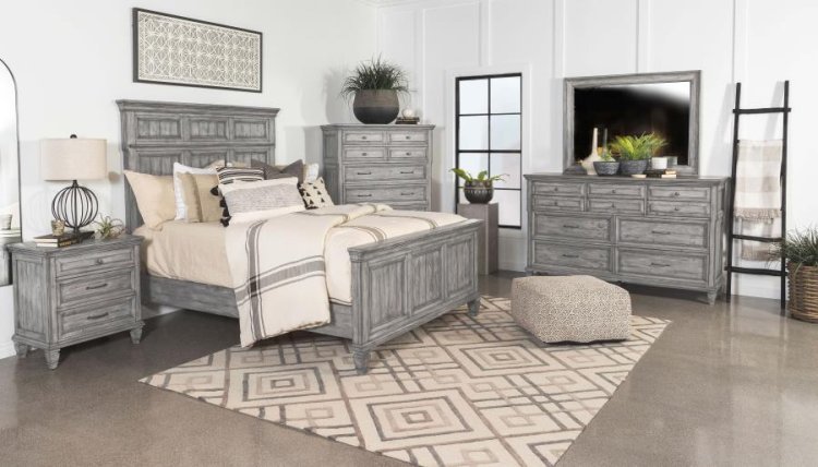 Modal Additional Images for Avenue Wood Eastern King Panel Bed Weathered Grey