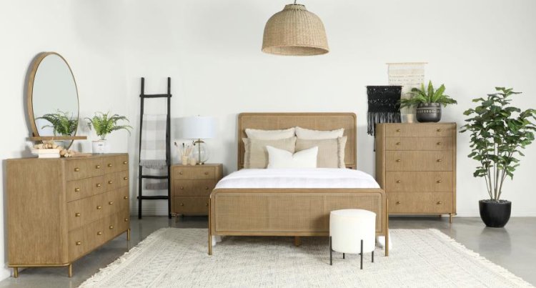 Modal Additional Images for Arini Rattan Queen Panel Bed Sand Wash and Natural Cane