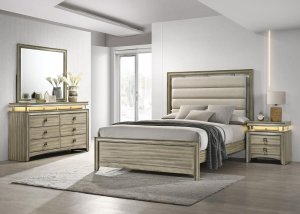 (image for) Giselle 4-piece California King Bedroom Set Rustic Beige