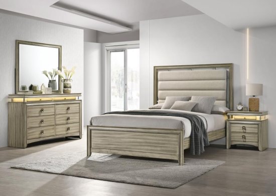 (image for) Giselle 4-piece California King Bedroom Set Rustic Beige
