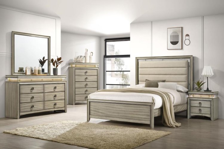 Modal Additional Images for Giselle Wood Queen Panel Bed Rustic Beige