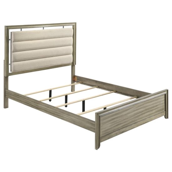 (image for) Giselle Wood Queen Panel Bed Rustic Beige