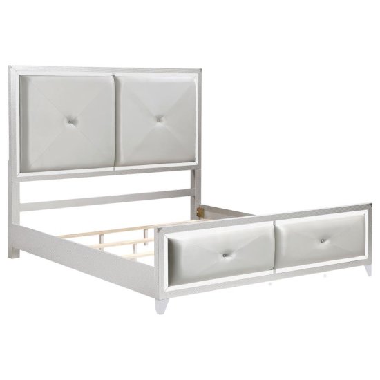 (image for) Larue Wood Eastern King Panel Bed Silver