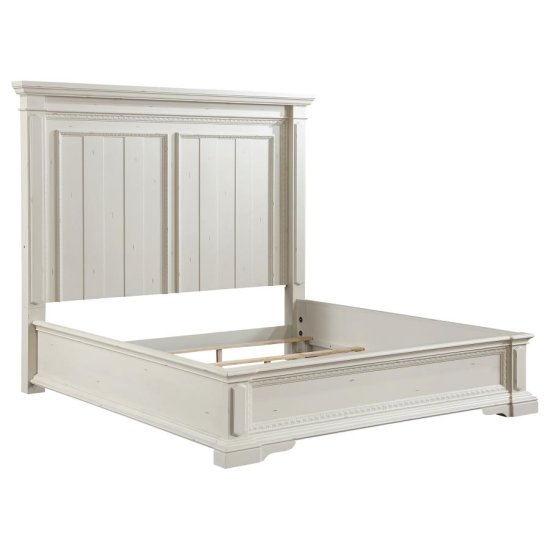 (image for) Evelyn Queen Panel Bed with Headboard Lighting Antique White