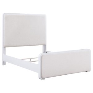 (image for) Anastasia Upholstered Eastern King Panel Bed Pearl White