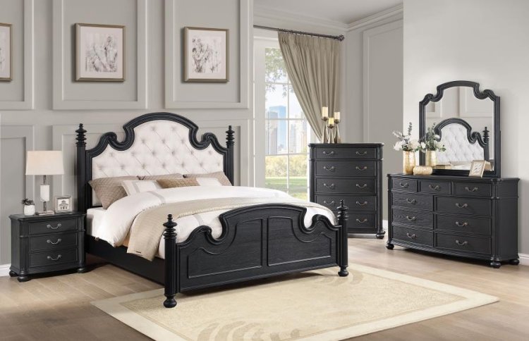 Modal Additional Images for Celina Wood Queen Poster Bed Black